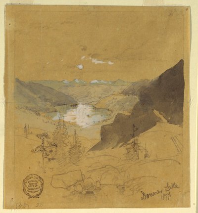 Desenho, Lago Donner, 1879 de Thomas Moran