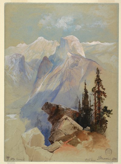 Desenho, Half Dome, Yosemite, 1873 de Thomas Moran