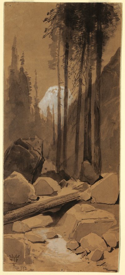 Desenho, No Vale de Yosemite, 1872 de Thomas Moran