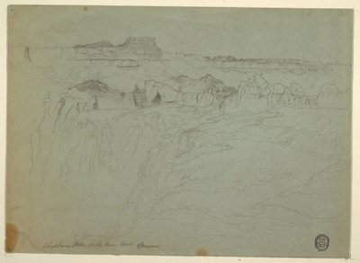 Desenho, Cataratas de Shoshone, Rio Snake, Idaho, 1875 de Thomas Moran