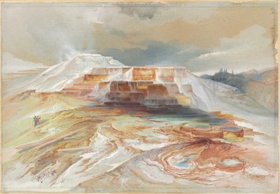 Fontes termais do rio Gardiner, Yellowstone de Thomas Moran
