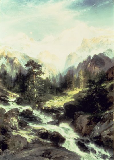 Na cordilheira de Teton, 1899 de Thomas Moran