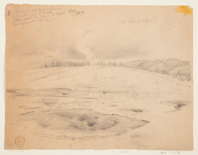 Buraco de Fogo Inferior, Bacia do Gêiser, Yellowstone de Thomas Moran