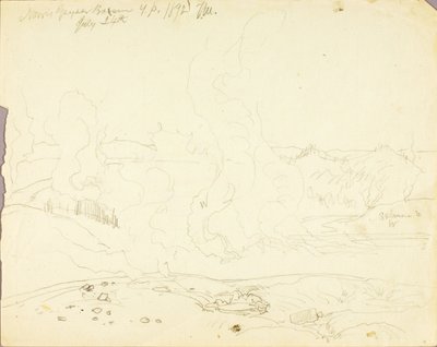 Bacia do Geyser Norris, Parque de Yellowstone de Thomas Moran