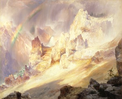Arco-íris sobre o Grand Canyon do Yellowstone de Thomas Moran