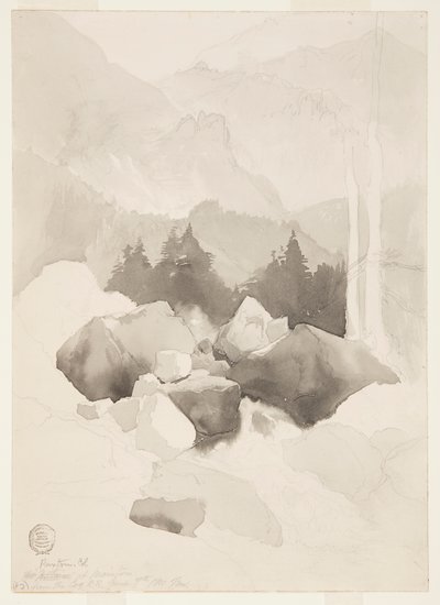 Estudo de Ruxton, Colorado de Thomas Moran
