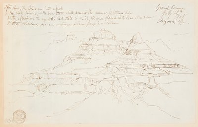 Dois penhascos no Grand Canyon, Arizona de Thomas Moran