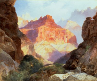Sob o muro vermelho, Grand Canyon do Arizona, 1917 de Thomas Moran