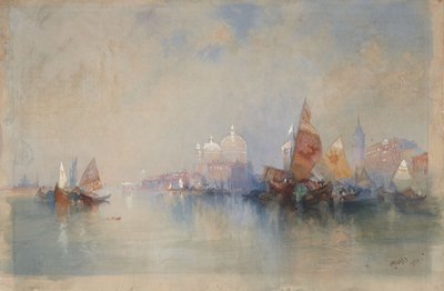 Veneza: a lagoa em direcção a Santa Maria della Salute de Thomas Moran