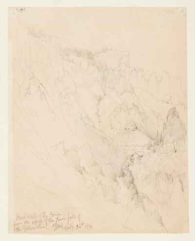 Parede Oeste do Canyon, Yellowstone de Thomas Moran