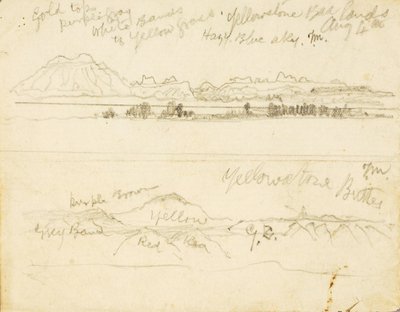 Yellowstone Bad Lands (e) Yellowstone Buttes de Thomas Moran