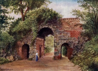 Kew Gardens: O Arco em Ruínas (cor litho) de Thomas Mower Martin