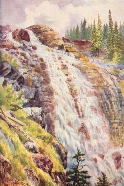 Descarga do lago Agnes (litografia a cores) de Thomas Mower Martin