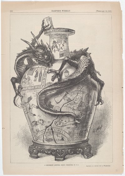 Um projeto diplomático (chinês) apresentado aos EUA de Thomas Nast