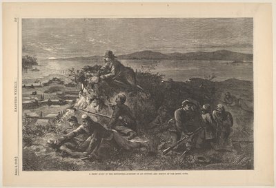 Um escoteiro no sudoeste - surpresa de um posto avançado e levantamento dos rebeldes ..., 4 de abril de 1863. de Thomas Nast