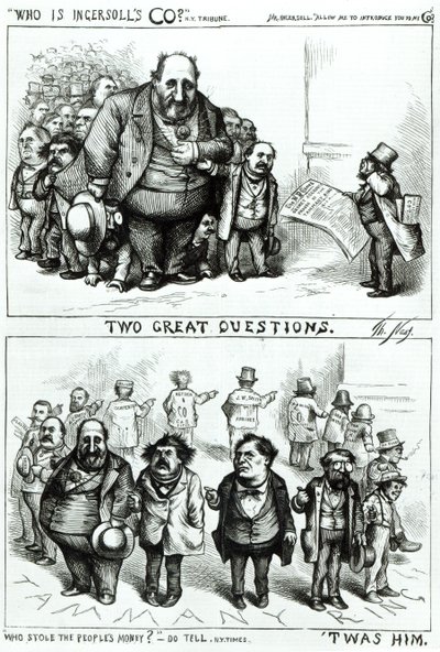 Desenhos animados com William Marcy &39;Boss&39; Tweed, James Ingersoll e George Miller, de &39;Harper&39;s Weekly&39;, 19 de agosto de 1872 de Thomas Nast