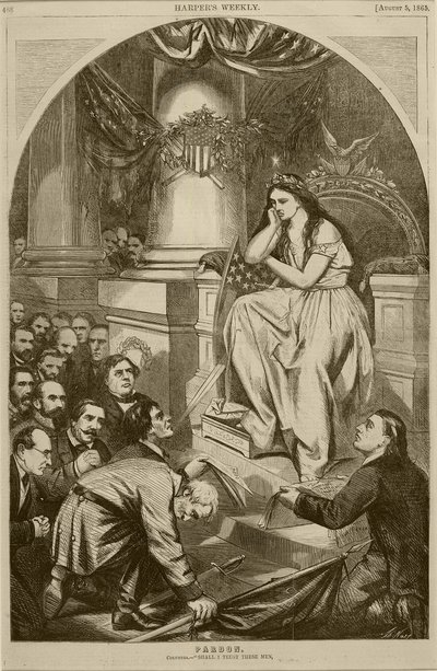 Perdão, de Harper&39;s Weekly, 5 de agosto de 1865 de Thomas Nast