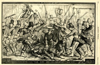 Dia de São Patrício, 1867 (gravura em madeira) de Thomas Nast