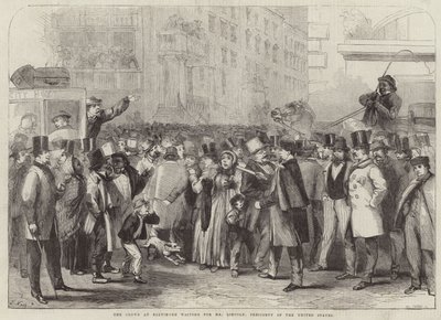 A multidão em Baltimore à espera do Sr. Lincoln de Thomas Nast
