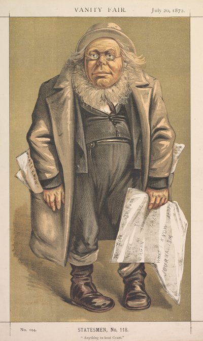 Vanity Fair: Statesman, No. 118 "Qualquer coisa para vencer Grant" de Thomas Nast