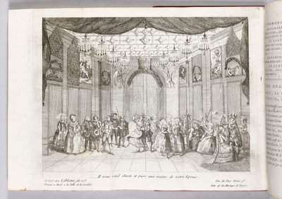"Ele te torna casto e puro nas mãos de sua esposa", ilustração de "As Bodas de Fígaro" de Pierre Augustin Caron de Beaumarchais, 1784 de Thomas Naudet