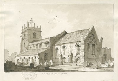 Audley Church: desenho em sépia de Thomas Peploe Wood