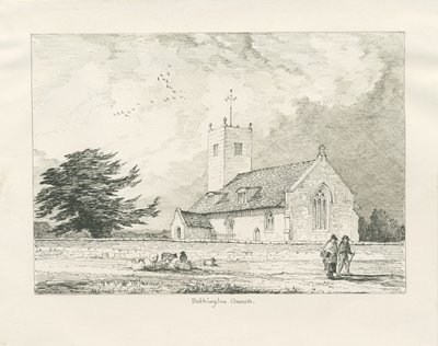 Igreja de Bobbington: desenho a caneta, 1837 de Thomas Peploe Wood