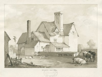 Bradley &39;Old Hall&39;: desenho sépia de Thomas Peploe Wood
