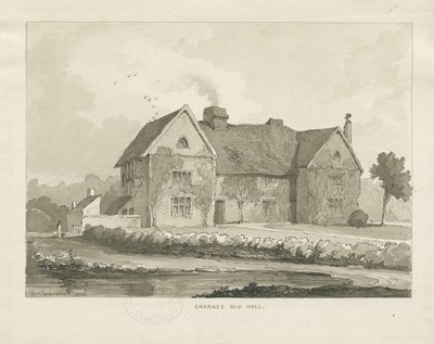 Charnes Hall: desenho sépia de Thomas Peploe Wood