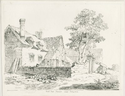 Colwich - Hall Flat House: desenho a bico de pena de Thomas Peploe Wood