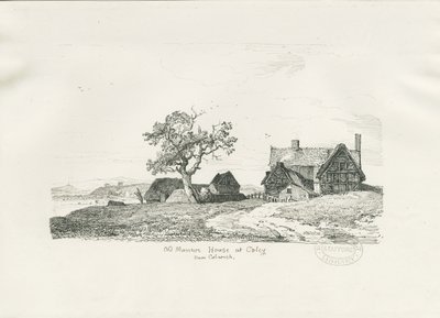 Colwich - Antiga casa senhorial em Coley: desenho a caneta e tinta, 1836 de Thomas Peploe Wood