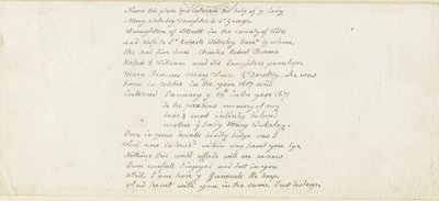 Inscrição do Monumento de Colwich - Wolseley: pen, nd [1839] (Manuscrito) de Thomas Peploe Wood