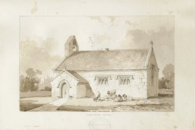 Eccleshall - Capela Cotes Heath: desenho em sépia, nd [1817-1845] de Thomas Peploe Wood