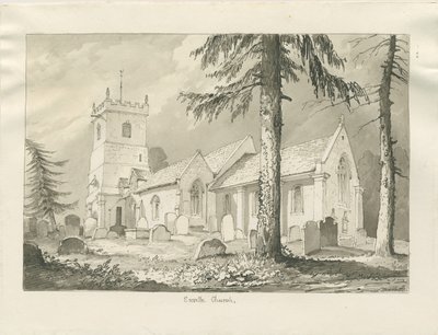 Igreja Enville: desenho sépia, 1837 de Thomas Peploe Wood