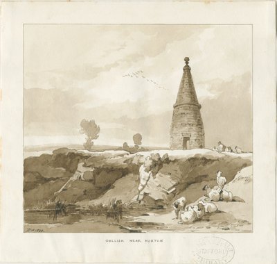 Forton - Obelisco: desenho de lavagem de Thomas Peploe Wood