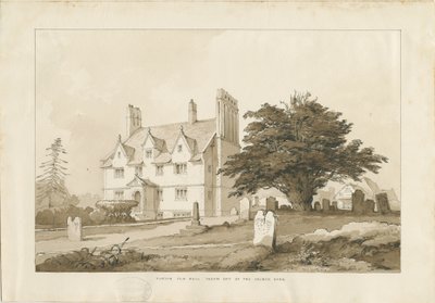 Forton Hall: desenho de lavagem, nd [ 1838] (desenho) de Thomas Peploe Wood