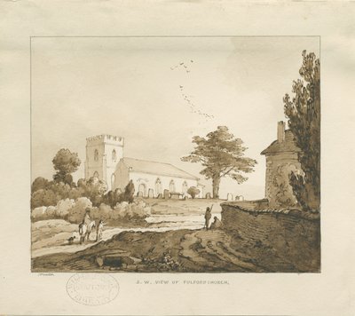 Igreja de Fulford: desenho em sépia de Thomas Peploe Wood