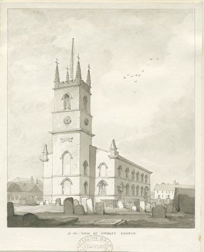 Igreja Hanley: desenho sépia, sd [ 1838] (desenho) de Thomas Peploe Wood