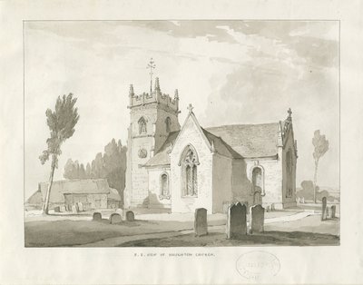 Igreja Haughton: desenho em sépia de Thomas Peploe Wood