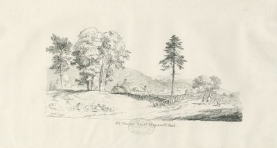 Haywood Park - Old Manor House: desenho a caneta e tinta de Thomas Peploe Wood