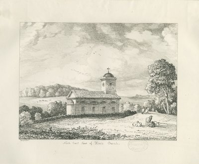 Igreja de dicas: desenho a caneta de Thomas Peploe Wood