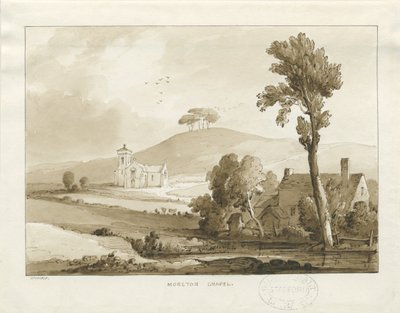 Capela de Moreton: desenho em sépia, 1838 de Thomas Peploe Wood