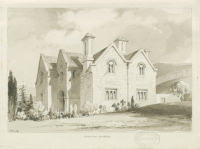 Moreton Vicarage: desenho em sépia, 1841 de Thomas Peploe Wood