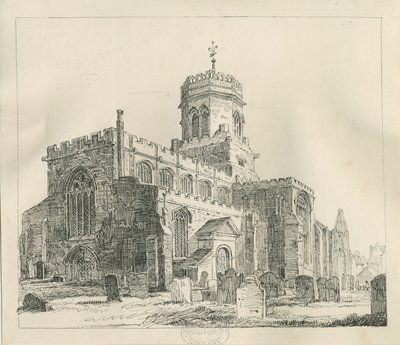 Stafford - Igreja de Santa Maria: desenho a pena e tinta, sd [c 1837] (desenho) de Thomas Peploe Wood