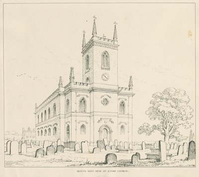 Igreja de pedra: desenho a caneta e tinta de Thomas Peploe Wood