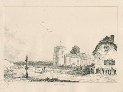 Igreja de Stowe: desenho a caneta e tinta de Thomas Peploe Wood