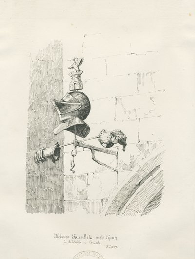 Tumba na Igreja Biddulph - William Bowyer: desenho a caneta e tinta de Thomas Peploe Wood