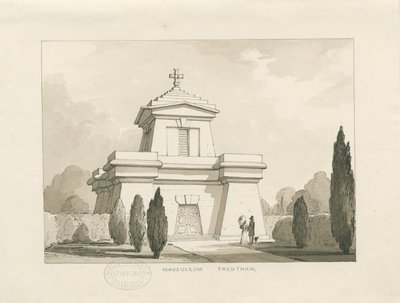 Trentham - The Mausoleum: pen and wash drawing, nd [ 1838] (desenho) de Thomas Peploe Wood