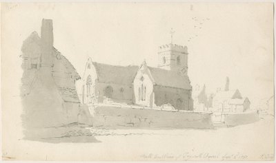 Igreja Trysull: desenho a lápis, 2 de setembro de 1837 (desenho) de Thomas Peploe Wood