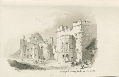 Tutbury Castle - Court Yard: pen and wash drawing, 27 de novembro de 1837 de Thomas Peploe Wood